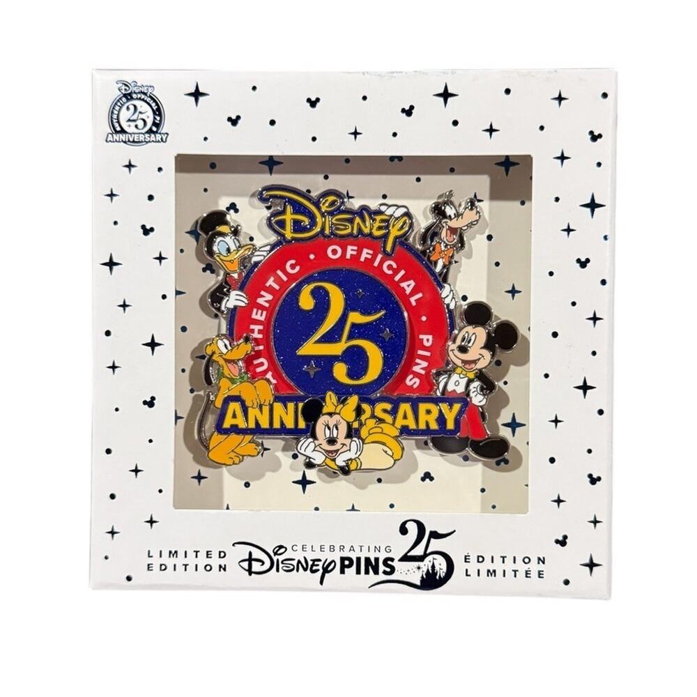 Disney Parks 2025 25th Anniversary‎ Mickey And Friends Mini Jumbo Trading Pin LE